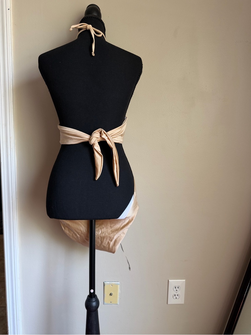 Fashion Nova Neutral Tan One-Piece Swimsuit